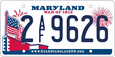 MD license plate 2AF9626