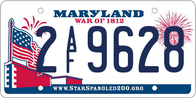 MD license plate 2AF9628