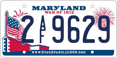 MD license plate 2AF9629