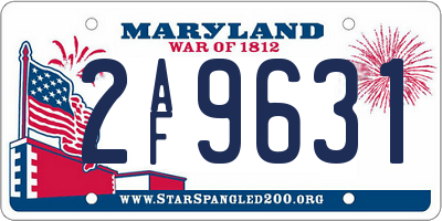 MD license plate 2AF9631