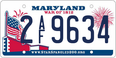 MD license plate 2AF9634
