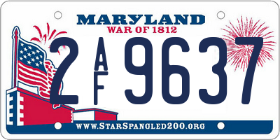 MD license plate 2AF9637