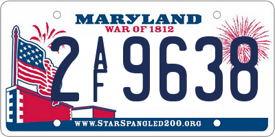 MD license plate 2AF9638