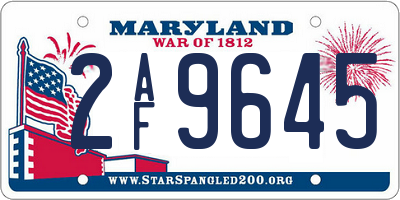 MD license plate 2AF9645