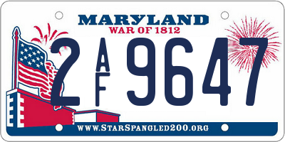 MD license plate 2AF9647