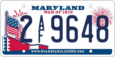 MD license plate 2AF9648