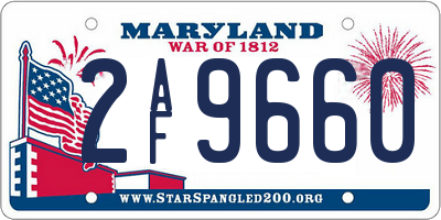 MD license plate 2AF9660