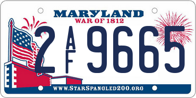 MD license plate 2AF9665