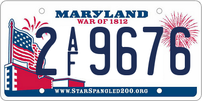 MD license plate 2AF9676
