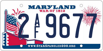 MD license plate 2AF9677