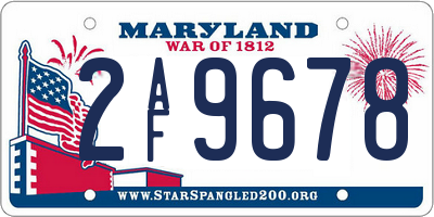 MD license plate 2AF9678