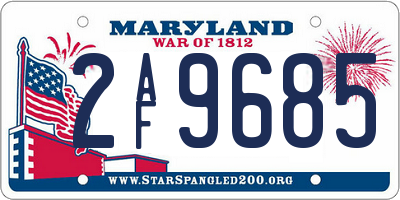 MD license plate 2AF9685