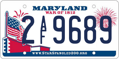 MD license plate 2AF9689
