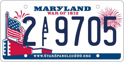 MD license plate 2AF9705