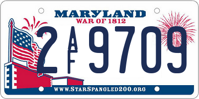 MD license plate 2AF9709