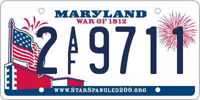 MD license plate 2AF9711