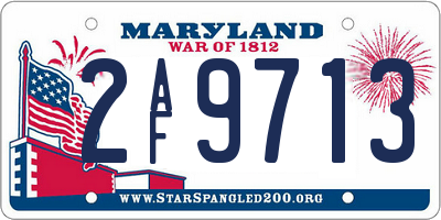 MD license plate 2AF9713