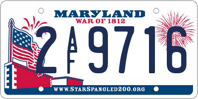 MD license plate 2AF9716