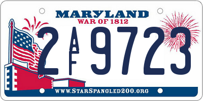 MD license plate 2AF9723