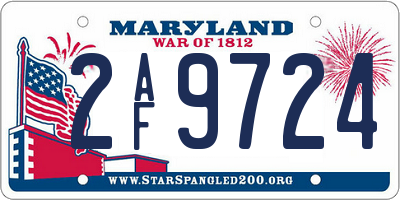 MD license plate 2AF9724
