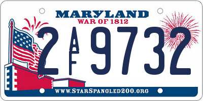 MD license plate 2AF9732