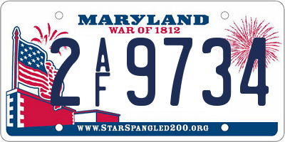 MD license plate 2AF9734