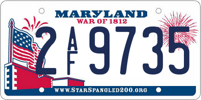 MD license plate 2AF9735