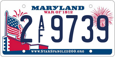 MD license plate 2AF9739