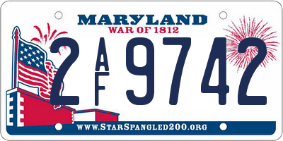 MD license plate 2AF9742