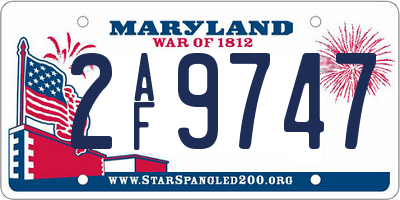 MD license plate 2AF9747