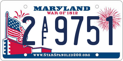 MD license plate 2AF9751