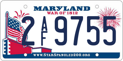MD license plate 2AF9755
