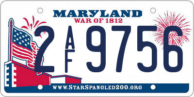 MD license plate 2AF9756