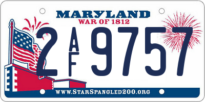 MD license plate 2AF9757