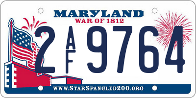 MD license plate 2AF9764