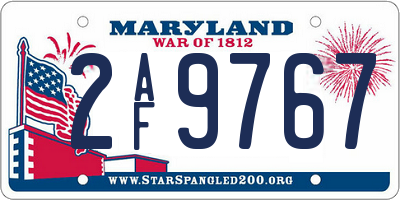 MD license plate 2AF9767