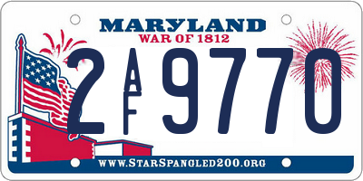 MD license plate 2AF9770
