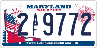MD license plate 2AF9772