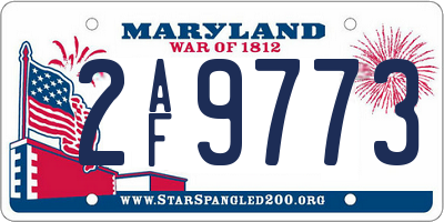 MD license plate 2AF9773