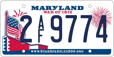 MD license plate 2AF9774