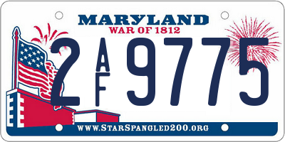 MD license plate 2AF9775