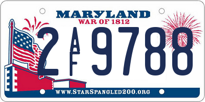 MD license plate 2AF9788