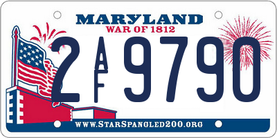 MD license plate 2AF9790