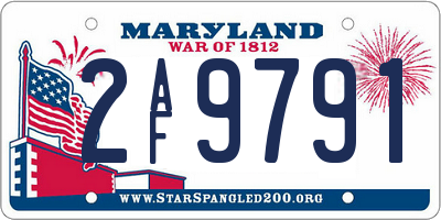 MD license plate 2AF9791
