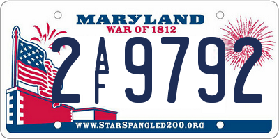 MD license plate 2AF9792