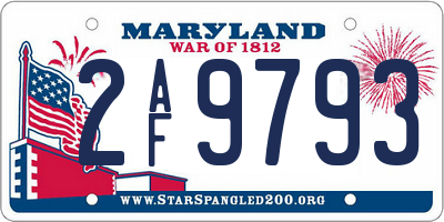 MD license plate 2AF9793