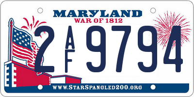 MD license plate 2AF9794