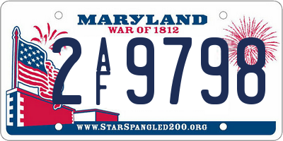 MD license plate 2AF9798