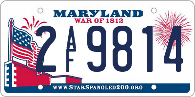 MD license plate 2AF9814