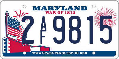 MD license plate 2AF9815